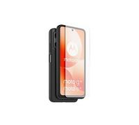 Casr Coque semi-rigide et protège-écran verre trempé Motorola Moto E15 et G05 Noir/Transparent