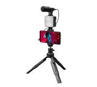 CASR Projecteur LED, Lumière Spot, avec Trépied et Microphone Noir