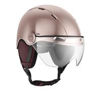 CASR Style - Casque Lifestyle Urbain pour Vélo & Trottinette Electrique - Visière Transparente & Cache-Oreille Amovibles - Confort Optimal pour Homme & Femme - Rose - Taille M