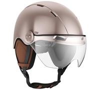 CASR Style - Casque Lifestyle Urbain pour Vélo & Trottinette Electrique - Visière Transparente & Cache-Oreille Amovibles - Confort Optimal pour Homme & Femme - Rose - Taille L