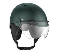 CASR Style - Casque Lifestyle Urbain pour Vélo & Trottinette Electrique - Visière Transparente & Cache-Oreille Amovibles - Confort Optimal pour Homme & Femme - Kaki - Taille L