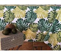 Cassa Luyton Nappe en Toile imprimée Fleur 140 x 300 cm Pistache