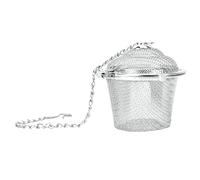 Casse à thé, boule en acier inoxydable pour cuire la passoire de thé à balle en mailles de maille de plantes à base de plantes Infuseur avec chaîne pour le brassage (M 300 ml 6,8x9,3 cm / 2,7x3,7