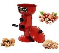 Casse-noisette à manivelle pour noix - Facile à utiliser - Casse-noisette pour casser les noix - Outil portable et réglable - Casse-noix en métal pour noisettes (rouge)