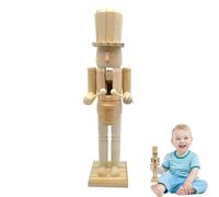 Casse-noisette à peindre, casse-noisette inachevé à peindre - Figurines de casse-noisette de Noël en bois - Figurine de table créative Décoration artisanale de chiot pour , garçons et