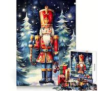 Casse-Noisette Aquarelle avec Cadeaux de Noël Puzzle 1000 pièces pour Adolescents Développe la réflexion, Loisirs et Plaisir Finitions soignées Cadeau d'hiver (50x75cm)
