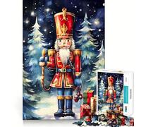 Casse-Noisette Aquarelle avec Cadeaux de Noël Puzzle 1000 pièces pour Adultes Jeu de réflexion Stimulant Structure à emboîtement précise Facile à Apprendre Plaisir en Famille (38x52cm)