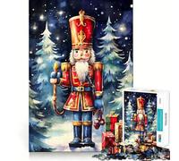 Casse-Noisette Aquarelle avec Cadeaux de Noël Puzzle de 1000 pièces pour Adolescents Jeu de mémoire Amusant Surface Lisse sans bavures Cadeau d'anniversaire Casse-tête (50x75cm)