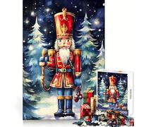 Casse-Noisette Aquarelle avec Cadeaux de Noël Puzzle de 1000 pièces pour Adultes Stimulation cérébrale Distraction apaisante Cadeau d'anniversaire de qualité supérieure (38x52cm)