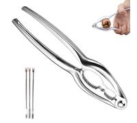 Casse-Noisette, Casse Noix Premium avec Poignée Noyer Outil Ouvreur avec poignée ergonomique Accessoire de Cuisine pour Les à Tous Types Les ou Crustacés Crabe Langouste ou Châtaigne( Argenté)