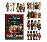 Casse-Noisette de l'Avent | Vingt-Quatre Jours 2025 Noël 2D Figurine Casse-Noisette - Ornement de l'Avent pour Arbre de Noël,Pour Voiture Maison Fenêtre Cheminée Chambre Salon