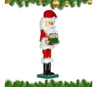 Casse-noisette - Décoration de Noël - 37,99 cm - Père Noël miniature - Casse-noix décoratif de Noël avec calendrier de compte à rebours - Pour cheminée, fête d'anniversaire, table, étagères