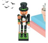 Casse-noisette d'Halloween effrayant en bois décoratif festif | Statue de table squelette citrouille casse-noisette pour fête d'Halloween, cheminée, étagère, cheminée, table