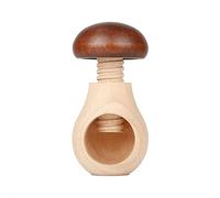 Casse-noisette en bois en forme de champignon - Mécanisme à vis - Facile à utiliser pour les noix, cadeau de Noël et décoration de la maison (marron)