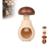 Casse-noisette en bois - Mécanisme à vis manuel - Design champignon décoratif pour une utilisation facile, cadeau de Noël et de cuisine (marron)
