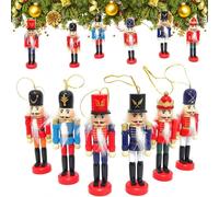 Casse Noisette en Bois Noel, 6 PCS Décorations de Noël Casse-Noisette, Marionnette Casse-Noisette, Casse-Noisette de Noël Traditionnels en Bois, Casse-Noisettes Soldat de Noël, Nutcracker Soldier