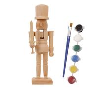 Casse-Noisette en Bois Non Peint - Figurines Artisanales De 125 G, Décoration Artistique Créative, Ensemble De s en Bois Vierge avec Accessoire De Peinture | Activité Amusante pour Les,