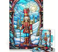 Casse-Noisette en vitrail, Puzzle de 1000 pièces pour Adolescents, Jeu de réflexion, Plaisir partagé, Bords précis, Cadeau du Père Noël 50x75cm