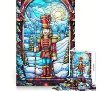 Casse-Noisette en vitrail, Puzzle de 1000 pièces pour Adultes, Jeu de logique Solide, Jeu de Groupe, Bords Nets, 38x52cm