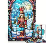 Casse-Noisette en vitrail, Puzzle de 1000 pièces pour Adultes, Jeu de logique Solide, Jeu de Groupe, Bords Nets, 38x52cm