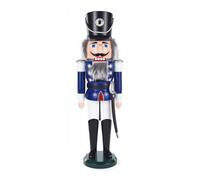 Casse-Noisette Hussard Bleu-Blanc 15x50x12 CM Neuf Figurine en Bois Noël