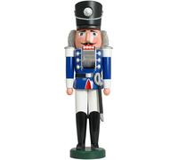 Casse-Noisette Hussard Bleu-Blanc 15x50x12 CM Neuf Figurine en Bois Noël
