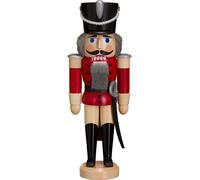 Casse-noisette hussard frêne rouge, hauteur 28 cm, Erzgebirge originale de Se...