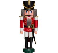 Casse-noisette hussard rouge, hauteur 28 cm, Erzgebirge originale de Seiffene...
