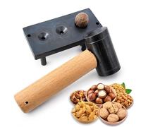 Casse-noisette manuel robuste avec base en fer et marteau pour noix, noix de pécan, noisettes et amandes - Pince à noix avec construction durable