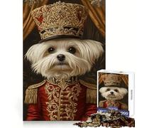 Casse-Noisette néobaroque avec Chien Maltais Puzzle de 1000 pièces pour Adultes et Adolescents Jeu de logique Clair Découpe Parfaite pour Les vœux du Père Noël (50x75cm)