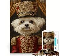 Casse-Noisette néobaroque avec Chien Maltais Puzzle de 1000 pièces pour Adultes et Adolescents Jeu de logique Clair Découpe Parfaite pour Les vœux du Père Noël (50x75cm)