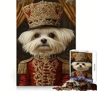 Casse-Noisette néobaroque Chien Maltais Puzzle 1000 pièces pour Adolescents Développement de la mémoire, Assemblage sans Stress, Cadeau touchant (38x52cm)