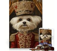 Casse-Noisette néobaroque, Chien Maltais, Puzzle Difficile de 1000 pièces pour Adultes, Jeu de logique Solide, Moments de complicité, Bords Nets, (38x26cm)