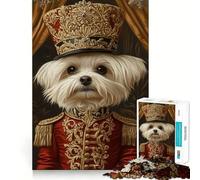 Casse-Noisette néobaroque, Chien Maltais, Puzzle Difficile de 1000 pièces pour Adultes, Jeu de logique Solide, Moments de complicité, Bords Nets, (38x26cm)