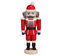 Casse-noisette Père Noël rouge, hauteur 14 cm, Erzgebirge originale de Seiffe...