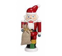 Casse-noisette Père Noël rouge, hauteur 21 cm, Erzgebirge originale de Seiffe...