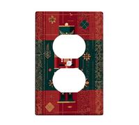 Casse-noisette - Plaques de protection pour interrupteur - Rouge et vert - Décoration de vacances pour accents d'hiver - Plaques murales en thermoplastique - Prise duplex simple de taille standard