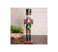 Casse-Noisette porte-bonheur de Noël - Soldat tambour en bois de 30 cm - Cadeau de décoration artisanale