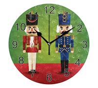 Casse-Noisette Soldat Horloge Murale 9.5In Horloge De Bureau Silencieuse Non Coutil Horloge Maison Cuisine Décor pour Salle De Bains Chambre Bureau École