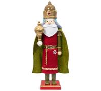 Casse-noisettes de noël fabriqués à la main, ornements en bois, décor rouge | Bois naturel fabriqué à la main, conception des trois sages, décor festif pour manteaux, tables, étagères