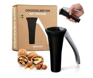 Casse-noisettes inox pour noix et noisettes Drosselmeyer | Ouvre-noix ergonomique avec bac récupérateur. Convient aussi aux noix de macadamia. Durable et fabriqué en Suède.