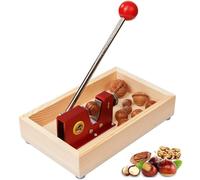 Casse Noix Cracker De Coquille Macadamia Opener, Poignée en Métal Durable Et Organisateur en Bois pour La Noisette, Noix du Brésil, Amandes, Pécan, Grenoble (Amélioré)