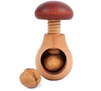 Creative Home Casse Noix Casse-Noisette en Bois | Broyeur Manuel pour la Cuisine | 10 x 6 cm | Forme de Champignon | Hêtre Naturel | avec Mécanisme à Vis | Solide et Durable