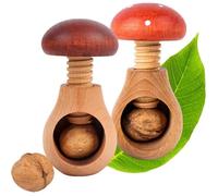 Creative Home Lot de 2 Casse Noix Casse-Noisette en Bois 10 x 6 cm Champignon