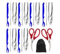Casse-noix de homard et outils,Casse-noix de cuisine multifonctionnel - Ciseaux pour fruits de mer Ciseaux de lobster fourchette à crabe ensemble | pour domestique cuisine restauration fruits de