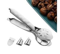 Casse-noix en acier inoxydable - Casse-noix ergonomique en acier inoxydable avec texture dentelée - Pour la maison, la cuisine, la boulangerie, le cuisinier, les adultes, les personnes âgées, les