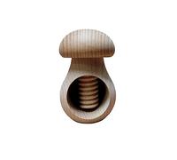 Casse-noix en bois de hêtre naturel en forme de champignon - Très solide - Cadeau de Noël idéal - Bois brut - Non peint