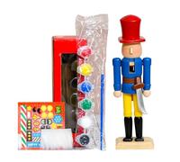 Casse-Noix inachevée - Kit créatif d'artisanat pour et Adultes | Figurine en Bois Vide de 18 cm avec Pinceau et peintures | pour décorations d'arbre de Noël, projets Scolaires, act