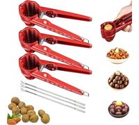 Casse-noix multifonction avec poignée antidérapante, pince robuste pour noix de pécan et noix, ouvre-châtaignes multifonctionnel, ensemble de pinces à noix, séparateur de graines de tournesol (3PCS)
