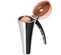 Casse-noix robuste avec mécanisme de retour à ressort et couvercle anti-éclaboussures, outil à long levier sans effort, marron.